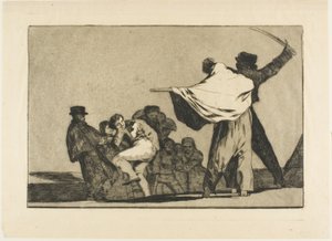 إذا كان اثنان إلى واحد ، فاحشو مؤخرتك بالقش ، من Los Proverbios بواسطة فرانسيسكو خوسيه دي جويا إي لوسينتس