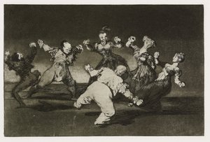 ميري فولي (أليغري مختلف) ، اللوحة 12 من "لوس بروفربيوس" ، حوالي 1819 - 24 (حفر ، ونقش مائي ، ولافيس ، وصقل ، ونقطة جافة ، ووضع على الورق) بواسطة فرانسيسكو دي جويا