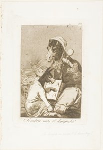 ألا يستطيع التلميذ معرفة المزيد؟ لوحة 37 من لوس كابريتشوس بواسطة فرانسيسكو خوسيه دي جويا إي لوسينتس