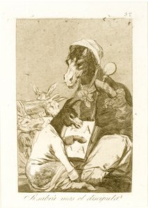 هل يستطيع التلميذ معرفة المزيد؟ من Los Caprichos ، تم نشره لأول مرة عام 1799 (الحفر والخط المائي) بواسطة فرانسيسكو دي جويا