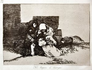 كوارث الحرب: لا Llegan a Tiempo (لقد أتوا بعد فوات الأوان) بواسطة فرانسيسكو خوسيه دي جويا إي لوسينتس