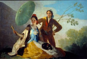 لوحة المظلة التي رسمها فرانسيسكو دي جويا (1746-1828) متحف مدريد برادو في القرن الثامن عشر بواسطة فرانسيسكو دي جويا
