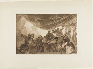 دون أن يودع نفسه لله أو للشيطان ، اللوحة 15 من Los Proverbios بواسطة فرانسيسكو خوسيه دي جويا إي لوسينتس