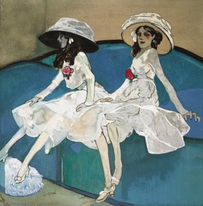 Deux soeurs - شقيقتان - رسم Xavier Gose (1876-1915) ، ج. 1910 - زيت على قماش - متحف كاتالونيا الوطني للفنون ، برشلونة بواسطة فرانسيسكو كزافييه جوز