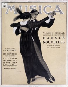 Numero Special dances nouvelles (زوجان يرقصان التانغو) - رسم توضيحي لـ Francisco Javier Gose (1876-1915) في "" Musica "" "، مايو 1913