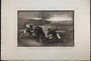 مصارعة الثيران: طريقة أخرى للصيد سيرا على الأقدام ، 1876. بواسطة فرانسيسكو دي جويا