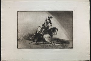 مصارعة الثيران: تشارلز الخامس يقذف الثور ، 1876. بواسطة فرانسيسكو دي جويا