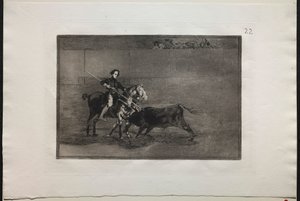 مصارعة الثيران: الشجاعة الرجولية لل Pajuelera المشهورة في الحلبة في Saragosa ، 1876. بواسطة فرانسيسكو دي جويا