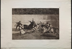 مصارعة الثيران: وفاة تكوين Pepe Illo 2 ، 1876. بواسطة فرانسيسكو دي جويا