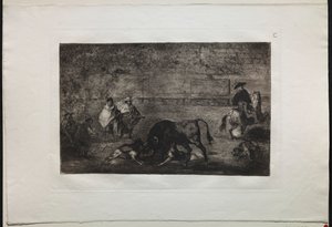مصارعة الثيران: The Dog Let loose on the Bull بواسطة فرانسيسكو دي جويا