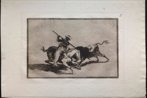 مصارعة الثيران: مور غزال الحماسي هو أول من قاتل وفقًا للقواعد ، 1876. بواسطة فرانسيسكو دي جويا