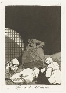 صفعة الباب مبالغ فيها يجعلهم الحلم (العنوان على الكائن) النزوات (عنوان المسلسل) بواسطة فرانسيسكو دي جويا