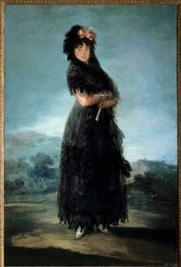 صورة بالحجم الكامل لماريانا والدشتاين ، ماركيز دي سانتا كروز (1763-1808) لوحة لفرانسيسكو دي جويا (1746-1828) من القرن الثامن عشر. 1.42x0.97 م بواسطة فرانسيسكو دي جويا