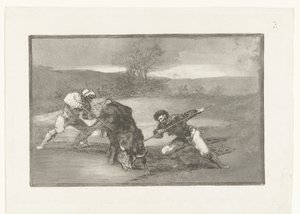 صيد الثور سيرا على الأقدام Otro modo de cazar a pie مصارعة الثيران (عنوان المسلسل) La Tauromaquia (عنوان المسلسل) بواسطة فرانسيسكو دي جويا