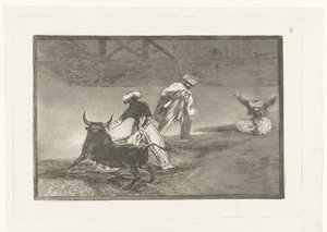 مصارعو الثيران في حلبة Capean otro encerrado مصارعة الثيران (عنوان السلسلة) La Tauromaquia (عنوان السلسلة) بواسطة فرانسيسكو دي جويا