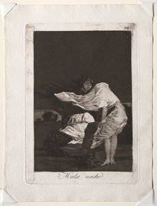 كابريتشوس: ليلة سيئة ، 1799. بواسطة فرانسيسكو دي جويا