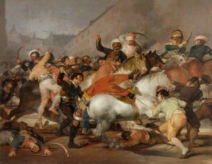الثاني من مايو 1808 أو تهمة المماليك ، 1814 (بعد الترميم) بواسطة فرانسيسكو دي جويا
