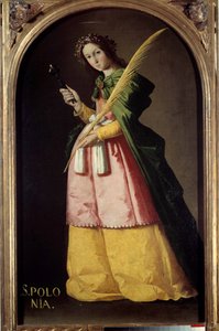 صورة في القدم للقديس أبولو (أو أبولونيا) لوحة لفرانسيسكو دي زورباران (1598-1664) القرن السابع عشر الشمس. 1.34 × 0.67 م. بواسطة فرانسيسكو دي زورباران