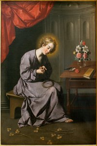 الطفل لديه العمود الفقري - رسم لفرانسيسكو دي زورباران (1598-1664) ، زيت على قماش ، حوالي 1630 - متحف الفنون الجميلة في إشبيلية ، إسبانيا بواسطة فرانسيسكو دي زورباران