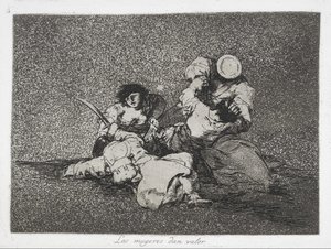 تقدم النساء الشجاعة (Las mugeres dan valor) من سلسلة The Disasters of War (Los Desastres d ... بواسطة فرانسيسكو دي جويا