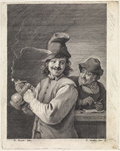 فلاح مع إبريق وأنابيب بواسطة Franciscus van der Steen