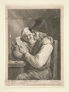 زوجان يقرآن رسالة بواسطة Franciscus van der Steen