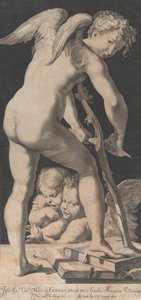 كيوبيد يشحذ قوسه ، 1645-1672. بواسطة Franciscus van der Steen