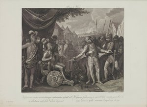 يستسلم ويتشمان الثاني الأصغر لميسزكو الأول ملك بولندا بواسطة Smuglewicz ، Franciszek (1745-1807). الطباعة الحجرية ، أواخر القرن الثامن عشر .. مجموعة خاصة