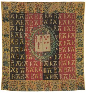 نسيج من الأذرع المزخرفة ، يصور أذرع روبرت تشابوت وأنطوانيت د "إيلليرس ، c.1503