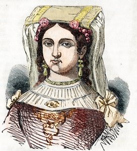 صورة للنبيل الروماني ماروزي إيري (ماريوتشيا ، ماريوزا أو ماروزي من توسكولوم) (حوالي 890-932 / 937) ، ابنة ثيوفيلاكت وثيودورا الأول القديم (ماروزيا الرومانية النبيلة التي كانت مزعومة عشيقة البابا سرجيوس الثالث) مرسومة من "أنا سيد"