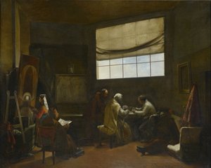 لوحة ورشة عمل الفنان فرانسوا ماريوس جرانيت (1775-1849) خافت 80x100 سم متحف الفنون الجميلة قصر لونجشامب