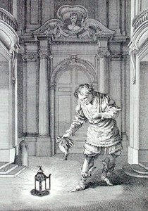 مشهد من "Amphytrion" بواسطة موليير (1622-1673) ، نقش بواسطة Laurent Cars (نقش) بواسطة فرانسوا (بعد) باوتشر