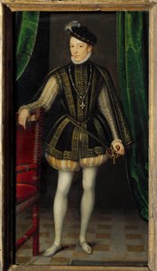 صورة في سفح تشارلز التاسع (1550 - 1574). رسم ورشة فرانسوا كلويه (1515-1572)