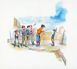 جانج ، من بول ستريت بويز ، رواية للأطفال بقلم فيرينك مولنار (1878-1952) ، رسم بواسطة فرانسوا ألوكس