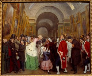 أربع ساعات في Salon Closure لعرض الرسم السنوي في Grande Galerie du Louvre. لوحة فرانسوا أوغست بيارد (1798-1882) 1847 صن. 0،57 × 0،67 م