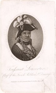 Toussaint Louverture (c.1743-1803) رئيس المتمردين الفرنسيين في سانت دومينغو ، نقش بواسطة Holl ، pub. بواسطة HD Symonds، 1802 (النقش والحفر) بواسطة فرانسوا بونفيل