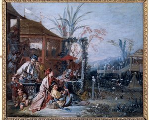 Chinoiserie: لوحة "The Hunt" للرسام فرانسوا باوتشر (1703-1770). متحف بيسانكون للفنون الجميلة بواسطة فرانسوا باوتشر