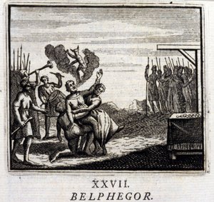 بيلفيجور. أساطير جان دي لافونتين (1621-95). رسم توضيحي لفرانسوا تشوفو (1613-1676). طبعة 1728. بواسطة فرانسوا شوفو