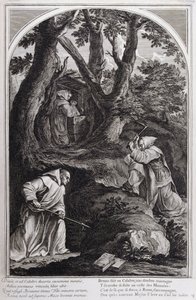 رسم توضيحي من "حياة القديس برونو ، مؤسس النظام الكارثوسي" باريس 1660. بعد لوحات Eustache Le Sueur ونقشها Fran Sois Chauveau © UIG / Leemage بواسطة فرانسوا شوفو