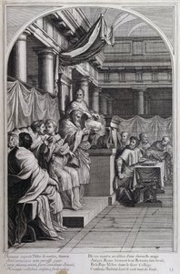 رسم توضيحي من "حياة القديس برونو ، مؤسس النظام الكارثوسي" باريس 1660. بعد لوحات Eustache Le Sueur ونقشها Fran Sois Chauveau © UIG / Leemage بواسطة فرانسوا شوفو