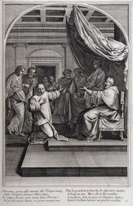 رسم توضيحي من "حياة القديس برونو ، مؤسس النظام الكارثوسي" باريس 1660. بعد لوحات Eustache Le Sueur ونقشها Fran Sois Chauveau © UIG / Leemage بواسطة فرانسوا شوفو