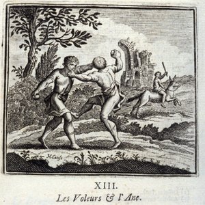 الخرافات التي كتبها جان دي لافونتين (1621-95). رسم توضيحي لفرانسوا تشوفو (1613-1676). طبعة 1728.