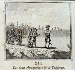 المغامران والتعويذة. أساطير جان دي لافونتين (1621-95). رسم توضيحي لفرانسوا تشوفو (1613-1676). طبعة 1728. بواسطة فرانسوا شوفو