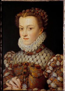 صورة إليزابيث من النمسا (1554-1592) ملكة فرنسا ، زوجة تشارلز التاسع لوحة لفرانسوا كلويت (1515-1572) حوالي 1571 شمس. 0.36x0.26 م - صورة إليزابيث النمسا (1554-1592) ، ملكة فرنسا ، زوجة تشارلز التاسع. اللوحة فرانسوا سي بواسطة فرانسوا كلويت