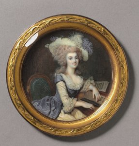 صورة لامرأة في Harpsichord ، حوالي عام 1788
