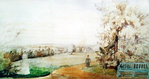 منظر لحديقة السيد Geruin في Marly-le-Roi ، 1837 (مرحاض على ورق)