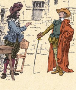 لقاء Cyrano ، الشاب ، الذي وصل إلى باريس ، مع D'Artagnan - رسم من Zier ، أوائل القرن العشرين. بواسطة فرانسوا إدوارد زير