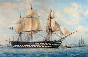 سفينة مونتيبيلو لفرانسوا رو (1811-1882) ، لوحة مائية ، فرنسا