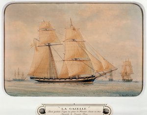 المركب الشراعي لا غزال ، رسم فرانسوا رو (1811-1882) ، ألوان مائية ، فرنسا