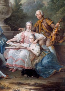 عائلة Louis Francois du Bouchet و Marquis de Sourches و Grand Prevot de France التفاصيل. لوحة فرانسوا هوبير درويس (1727-1775) 1756 صن. 3.24 × 2.84 م